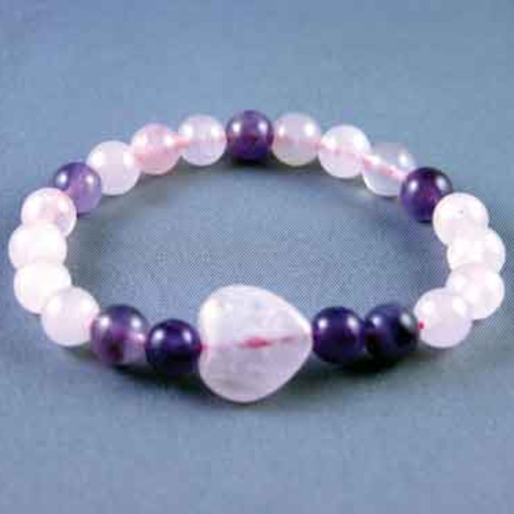 Zorbitz Pink United Beaded Bracelet Rose Quartz Jewelry Good Health Amethyst